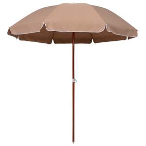 [47802] Parasol ogrodowy na stalowym słupku, 240 cm, taupe