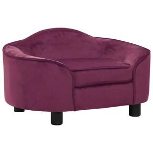 [171089] Sofa dla psa, bordowa, 67x47x36 cm, pluszowa