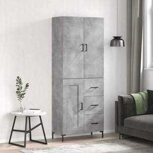 [3196015] Witrynka, szarość betonu 69,5x34x180 cm materiał drewnopochodny