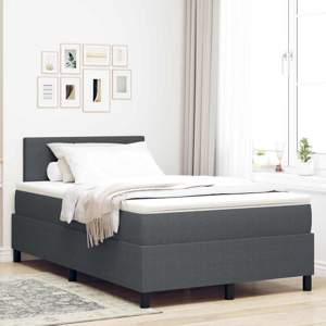 [3337592] Łóżko z sprężyną LED Ciemnoszary i biały 120 x 190 cm