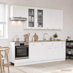 [3438203] Jednostka kuchenna LYON 8 szt. Biały Drewno inżynieryjne