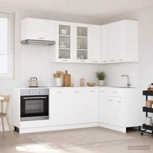 [3438507] Jednostka kuchenna LYON 8 szt. Biały Drewno inżynieryjne