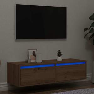[860246] Szafka pod TV z oświetleniem LED, dąb artisan, 100x35,5x25 cm