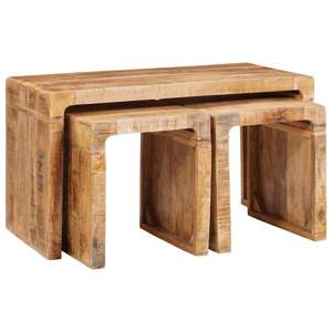 [4104561] Stolik Nesting 3 szt. Brązowy 82 x 40 x 46 cm Drewno z mango