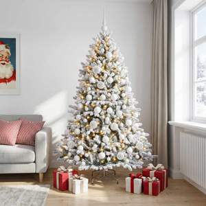 [3467092] Sztuczna choinka z bombkami 180 cm 300 LED Ciepła biel
