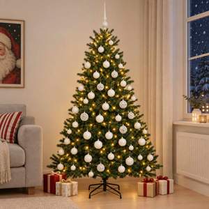 [3467050] Sztuczna choinka z bombką 180 cm 300 LED Ciepła biel