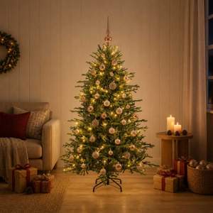 [3465785] Sztuczna choinka z bombką 120 cm 150 LED Ciepła biel