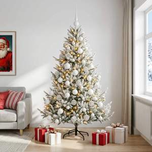 [3467099] Sztuczna choinka z bombką 210 cm 300 LED Ciepła biel