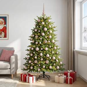 [3466699] Sztuczna choinka z bombką 180 cm 300 LED Ciepła biel
