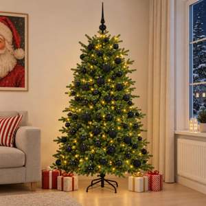 [3466427] Sztuczna choinka z bombką 180 cm 300 LED Ciepła biel
