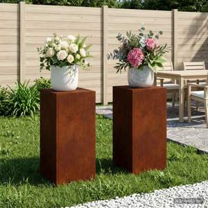 [8012487] Stojak na rośliny 2 pcs Rdzawy 30 x 30 x 60 cm Stal kortenowska