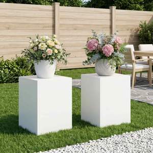 [8012463] Stojak na rośliny 2 pcs Biały 30 x 30 x 40 cm Stal