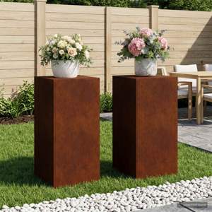 [8012557] Stojak na rośliny 2 pcs Rdzawy 40 x 40 x 80 cm Stal kortenowska