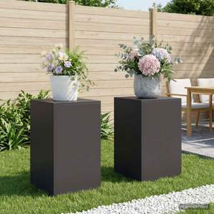 [8012531] Stojak na rośliny 2 pcs Czarny 40 x 40 x 60 cm Stal