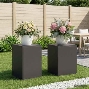 [8012461] Stojak na rośliny 2 pcs Czarny 30 x 30 x 40 cm Stal