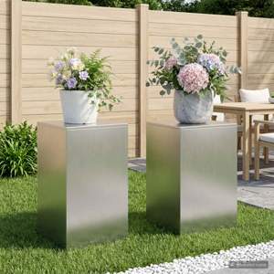 [8012539] Stojak na rośliny 2 pcs srebrny 40 x 40 x 60 cm Stal