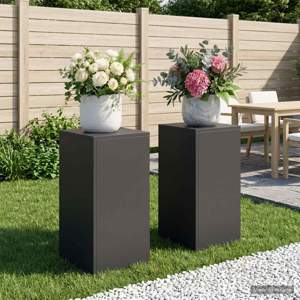 [8012475] Stojak na rośliny 2 pcs Czarny 30 x 30 x 60 cm Stal