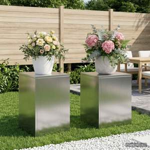 [8012471] Stojak na rośliny 2 pcs srebrny 30 x 30 x 40 cm Stal nierdzewna