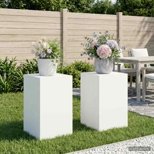 [8012533] Stojak na rośliny 2 pcs Biały 40 x 40 x 60 cm Stal