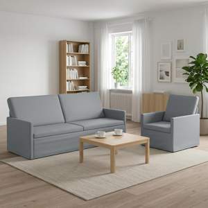[3433162] Zestaw Sof 2 pcs jasnoszary tkanina