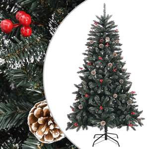 [345179] Sztuczna choinka ze stojakiem, zielona, 150 cm, PVC