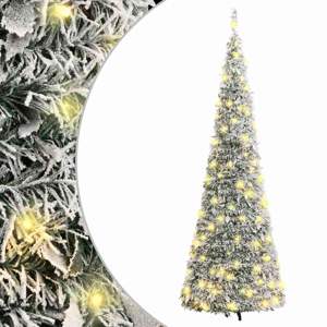 [357756] Sztuczna choinka typu pop-up, ośnieżona, 50 LED, 120 cm