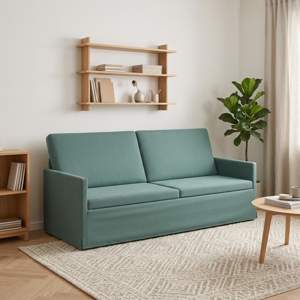 [42041131] Sofa na 3 osoby Zielony morski 190 x 81 x 82 cm Welur