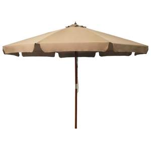 [47215] Parasol ogrodowy na drewnianym słupku, 330 cm, taupe
