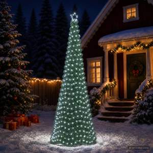[42056534] Choinka z lamety z oświetleniem LED i podstawą EKENAS 300 cm