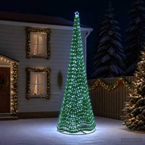 [42056542] Choinka z lamety z oświetleniem LED i podstawą EKENAS 500 cm