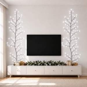 [42055402] Ozdoba świąteczna pnącze wierzbowe LED 2 szt. Czarny 180 cm