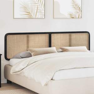 [42011573] Zagłówek Z zagłówkiem Czarny 200 x 55 x 3 cm rattan