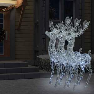 [3154358] Renifery z akrylu XXL, 3 szt., 250 zimnych białych LED, 180 cm