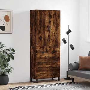 [3195872] Witrynka przydymiony dąb 69,5x34x180 cm materiał drewnopochodny