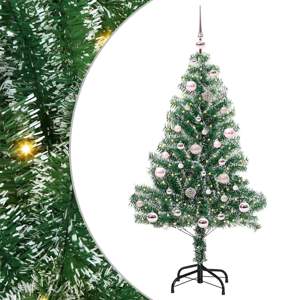 [3396808] Sztuczna choinka z śnieżnym pokryciem z lampkami LED 150 cm